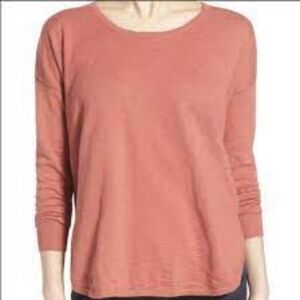 Madewell Long Sleeve Top XS Pink Drapey Fit Shirt Slits Clearweather Scoop 1221